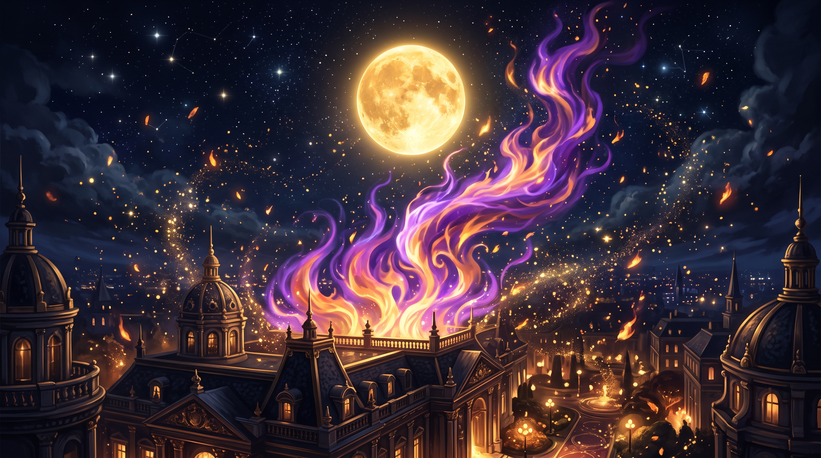 Ambiente nocturno de Luna de Fuegos